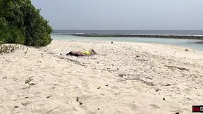 Pervert Jumps on Busty MILF and Stepdaughter&#x2019;s Faces While They Tan