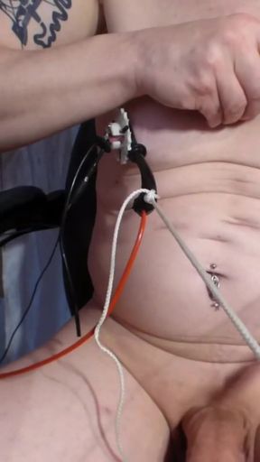 Jaw-dropping moment from "E-Stim tits nipples and needles masturb cum on cam01"