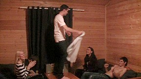 A common game with bottle ends up with wild gals fuck