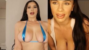 Sexy mom flaunts giant jugs in tiny string bikini, MILFs only