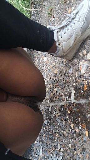 Beautiful Wife having A Quick Pee Outside