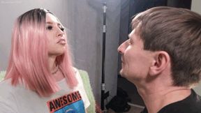 Amazing video! Spat 65 times :) b79 Princess Bertie I relax, I like to watch a movie and spit in the slave's face this is our best (4k)