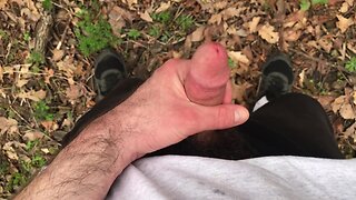 Wild masturbation and ejaculation in the woods