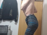 Putting on multiple boxers and briefs on myself and then making my tiny ass a bit bigger