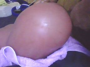 Side view of me hitting the toy