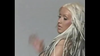 Sexy singer Christina Aguilera with nude tits