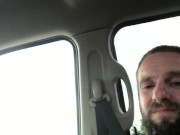 Riding in a car naked.  Flashing a trucker.  Stroking.