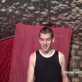 Twink  fucked in the basement by 2 tops boys with big cocks