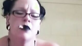 Smoking gothic MILF humping smoking orgasm POV