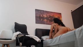 Petite Latina teen gets fucked at friend's house and cums hard