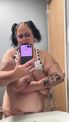 Saggy Soapy Tits Rubbing Her Clit Thumping