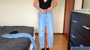 blue tight jeans fetish big ass problems white booty thong