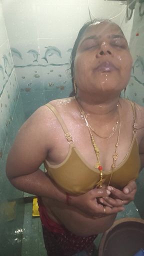 Desi Woman Showering