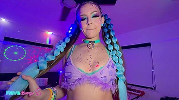 Blue-Braided Babe Serena Hill Takes Two Creampies In Brian's Neon Den!