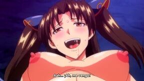 The busty beauty who came to his rescue after he had been laid eggs is also trapped.