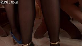 Leather Lesbians are pissing together