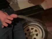 Taking a leak in a winter wonderland