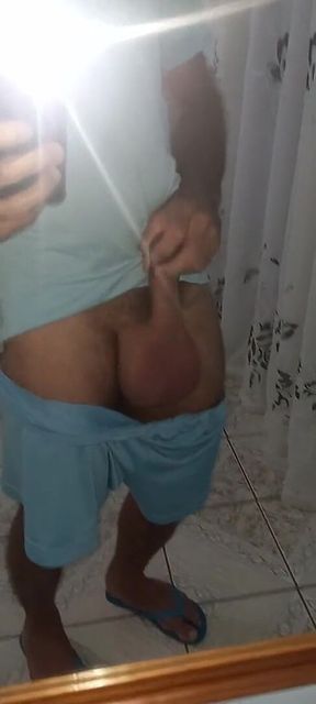 Showing off My Big Nuts and Cock