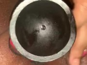 Bad Dragon meets my wet pussy... daddy said don’t make a sound!