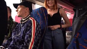 Nasty Couple Fucking on a Moving Bus in Public
