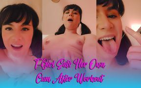 T-girl Eats Her Own Cum After a Workout