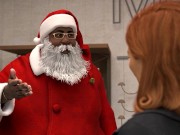 PAWG wife takes a fat black cock from Santa