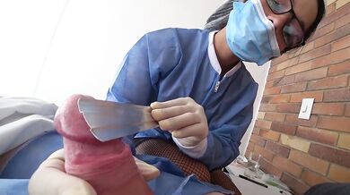 Horny Anal Nurse Checks Dick Suitability Gapes Big Ass