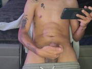 Young latino records himself masturbating thinking about his busty and big ass stepmother