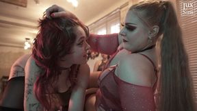 Part 3: Lesbian 5 Domme 1 Subgirl Strapon Gangbang