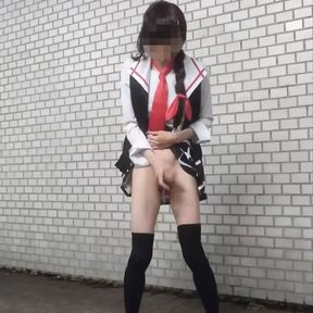 Shigure Japanese Cosplay Public Masturbation