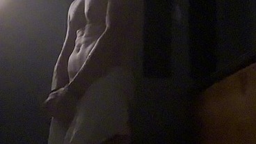 I was filming myself jerking off alone in a mixed bathhouse when a cute twink came and gave a helping hand