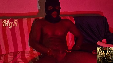 A young man from Benin makes his first porn studio shoot with bibi in a couch (dick massage)