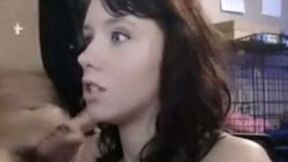 Redhead sweetie is fine with sucking dick in front of webcam