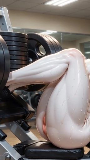 3D Muscular Mature Woman Heavy Squats &amp; Ass Workout - Classic Gym Tease   Clip 1