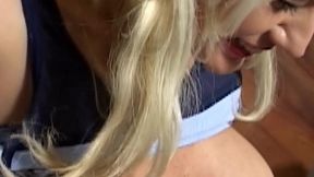 Blonde Horny MILF Nympho Gets Hot Pussy Pounded by Thick Cock - Creampie