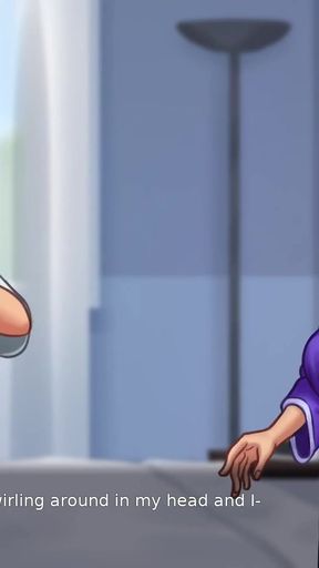 Stepson sniffs her Stepmom Panty while masturbating (Summertime Saga)   Clip 1