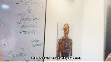 Amateur babe gets a lesson in threesome fun with her MILF teacher and