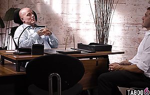 Stepdad teaches son lesson in business by fucking his personal assistant