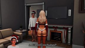 Hot MILF neighbor gets titty fucked by horny young male in Sims 4