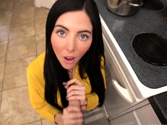 Brunette sorority teens wash brunette ass