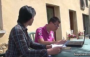 Sexy french housewife lucie luke anal fucked outdoor in the garden