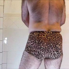 Sexy Bear Dancing in Leopard Print Underwear