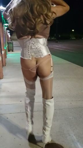 DeeDee Out for A Walk in White Boots Hoping to Hookup   Clip 3