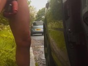 Wanking for a stranger naked in public