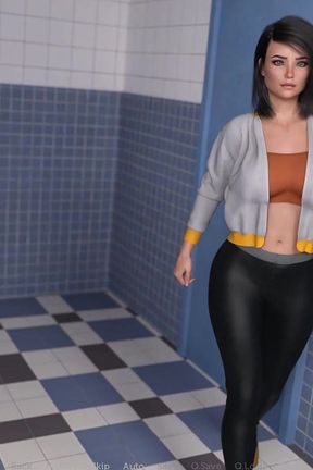 Having a Hard Time - Shemale Jane &amp; Seiko Sex in Ladies Toilet - Part 1