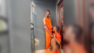 Watch this ebony youngster kiss her self & take a cumshot in her mouth
