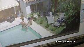 Enzo fucked bareback in the swimming pool by xxl cock