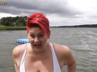 Annadevot - In WHITE SWIMSUIT in the lake