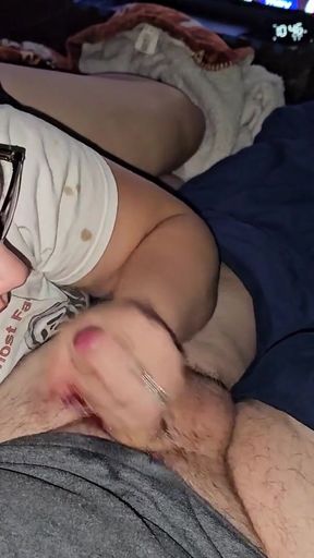 Amazing blowjob beautiful eyes looking up   Clip 1