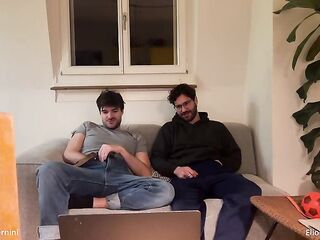 Str8 Ally Helps Homosexual Bro Stroking